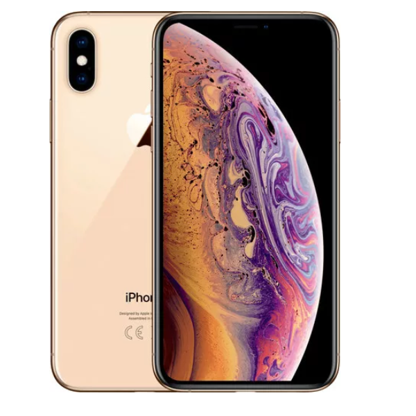 Apple iPhone XS Max in gold color, showcasing its large screen and sleek design.