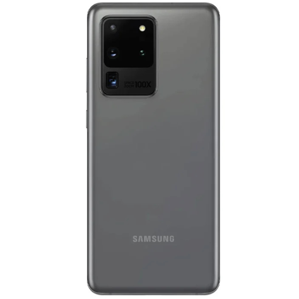 Samsung Galaxy S20 Ultra smartphone back view showcasing camera and design